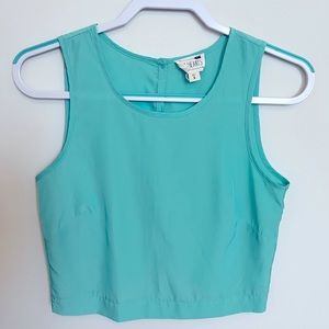 BARBIECORE turquoise crop top by LA Hearts, size small, excellent condition